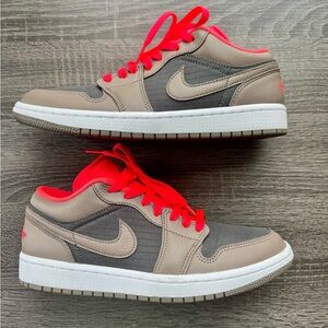 Jordan Women's Sneakers in Gray and Red